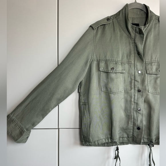 Rails Collins Utility Jacket Military Army Green Size XS Linen Blend - Picture 4 of 10